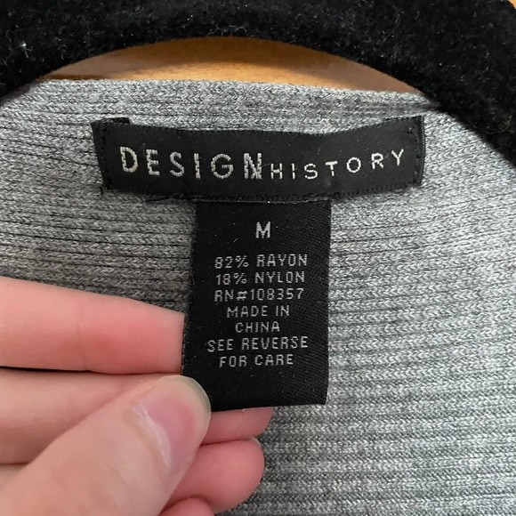 Design History ribbed open front grey cardigan size medium - Picture 3 of 6